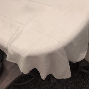 Vintage white cotton tablecloth